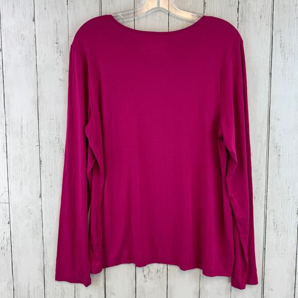 NWT Chico's Wild Fuchsia Pink Neveah Long Sleeve Stretch Top Size 2 / Large 12 - Picture 9 of 13